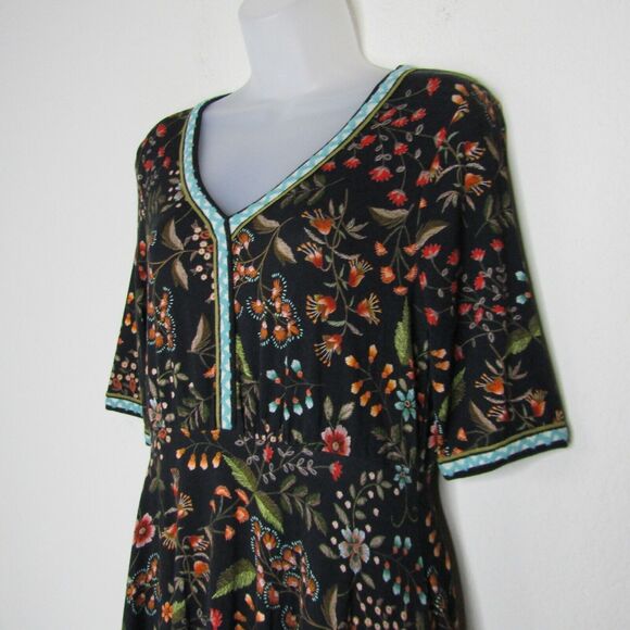 Anthropologie Midi Dress Aldomartins Appenzell Knit Floral Viscose Size XS P Nwt - Picture 7 of 15